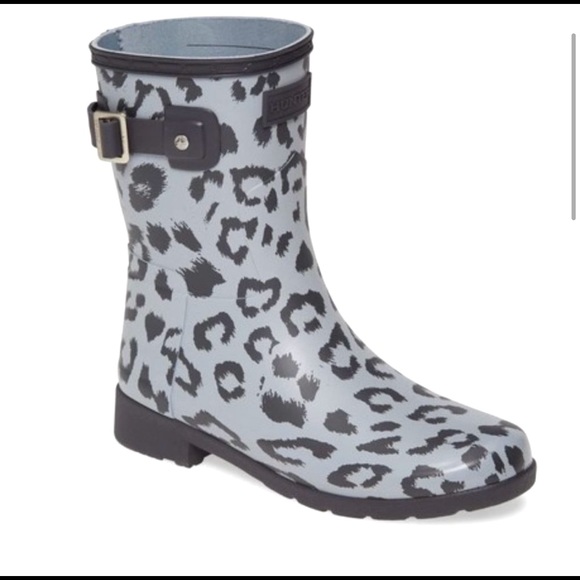 Hunter Shoes | Hunter Original Leopard Print Short Rain Boot Nwot | Color: White/Silver | Size: 9 | Tbrill's Closet